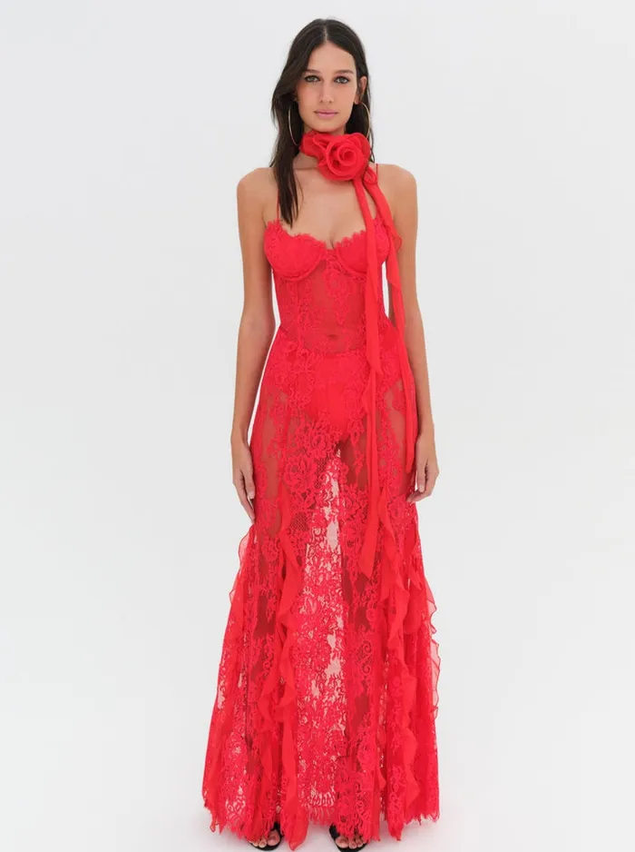 For Love and Lemons Shirley Lace Maxi Dress Women Dresses