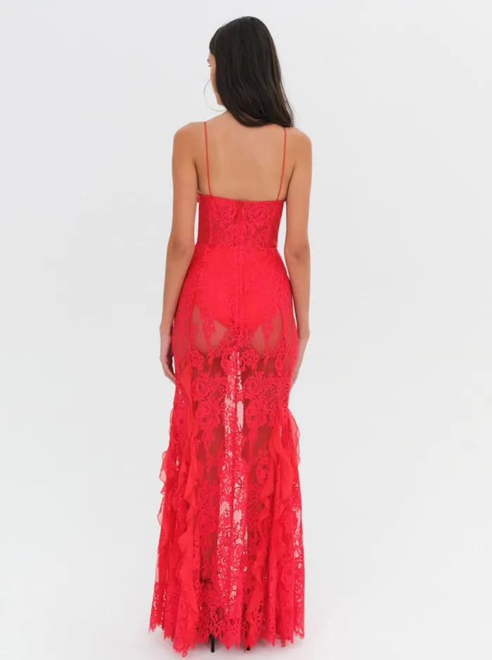 For Love and Lemons Shirley Lace Maxi Dress Women Dresses