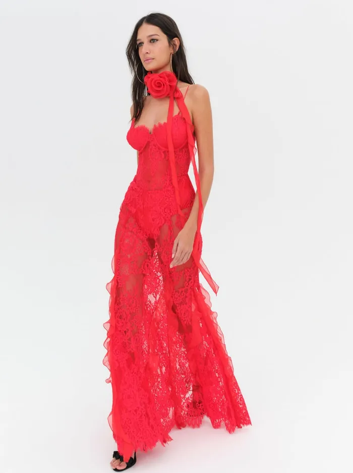 For Love and Lemons Shirley Lace Maxi Dress Women Dresses