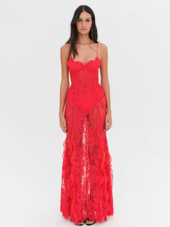 For Love and Lemons Shirley Lace Maxi Dress Women Dresses