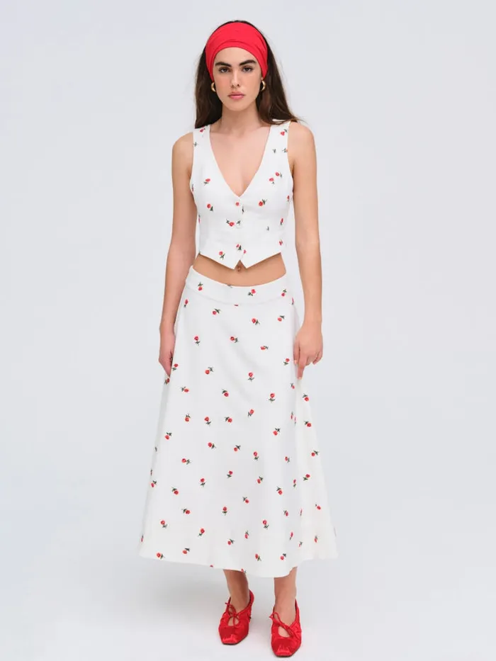 For Love and Lemons Talia Midi Skirt Women Bottoms
