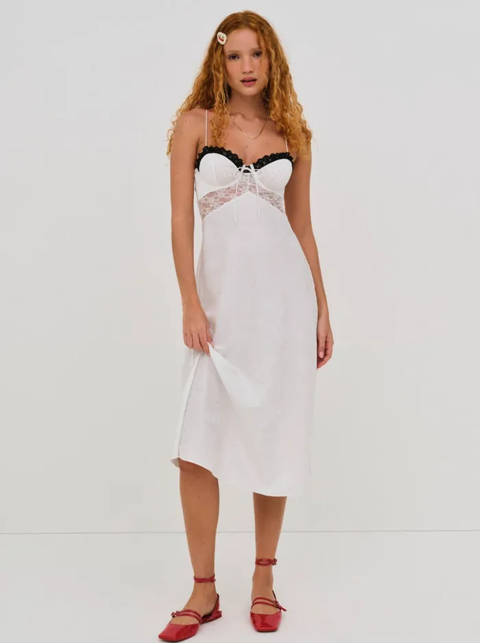 For Love and Lemons Whitney Midi Slip Dress Women Lingerie