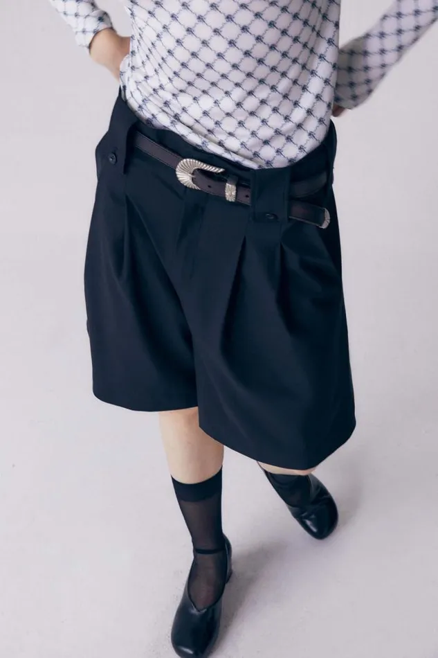 Front Row Shop Bottoms Women Annie Wide Fit Wool Quarter Culottes Pants