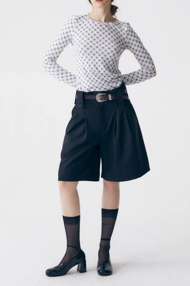 Front Row Shop Bottoms Women Annie Wide Fit Wool Quarter Culottes Pants
