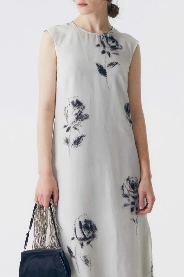 Front Row Shop Dresses Women Reversible Rose Print Sleeveless Dress