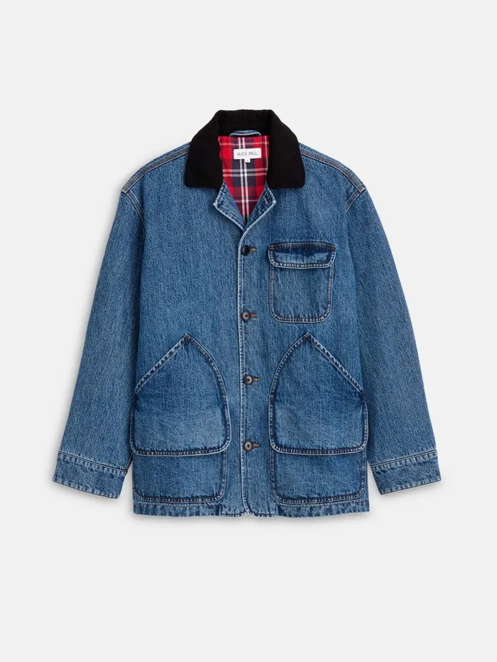 Frontier Jacket In Denim Men Alex Mill Jackets Coats
