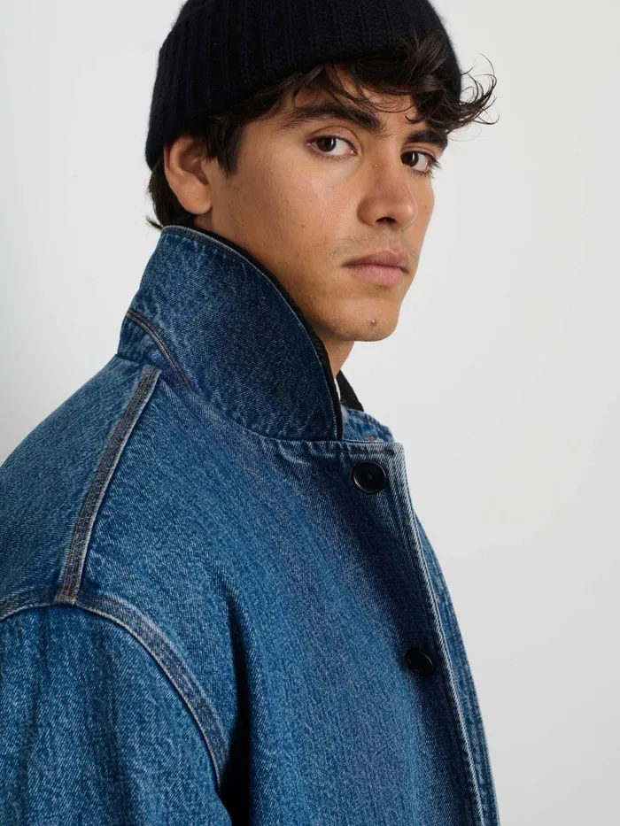 Frontier Jacket In Denim Men Alex Mill Jackets Coats