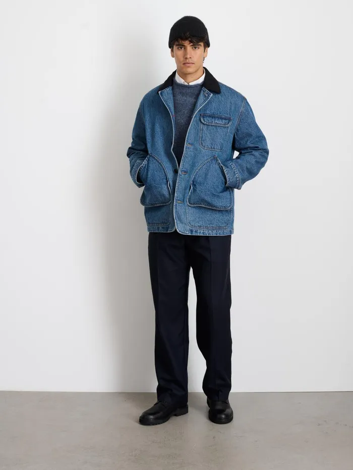 Frontier Jacket In Denim Men Alex Mill Jackets Coats