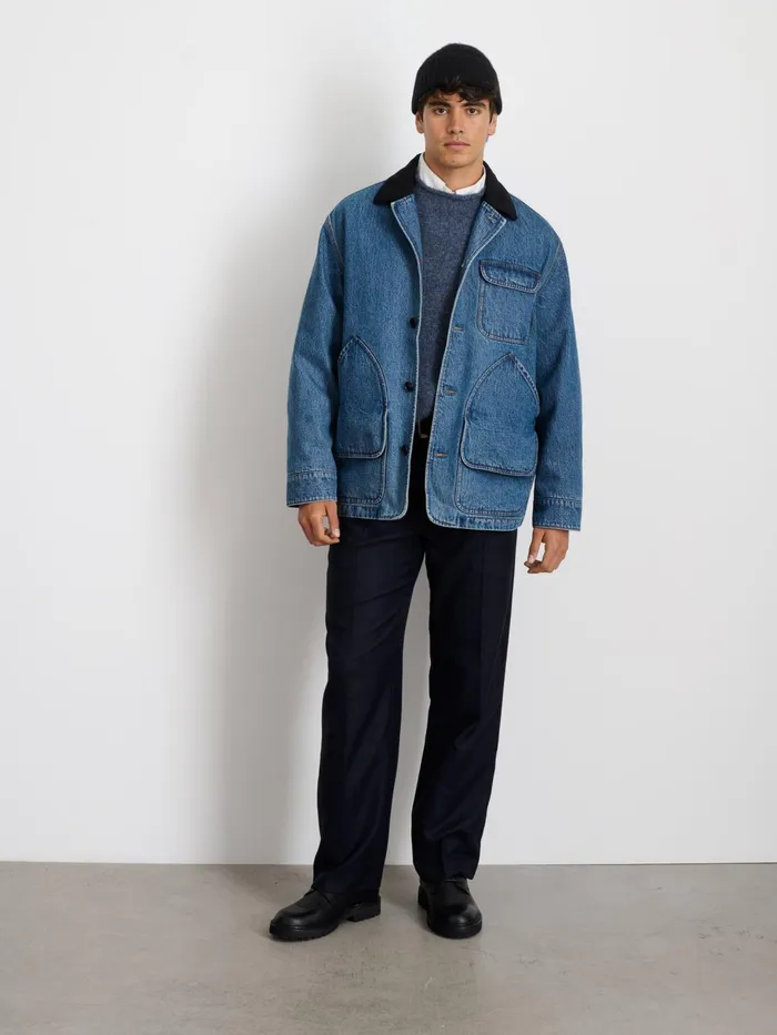 Frontier Jacket In Denim Men Alex Mill Jackets Coats