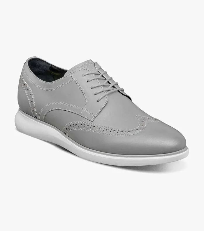 Fuel Reflect Iridescent Wingtip Oxford Silver Men Florsheim Dress Shoes