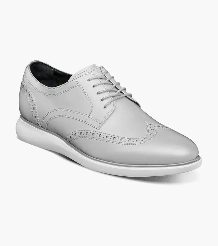 Fuel Reflect Iridescent Wingtip Oxford Silver Men Florsheim Dress Shoes