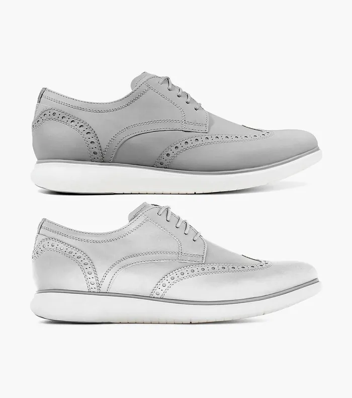 Fuel Reflect Iridescent Wingtip Oxford Silver Men Florsheim Dress Shoes