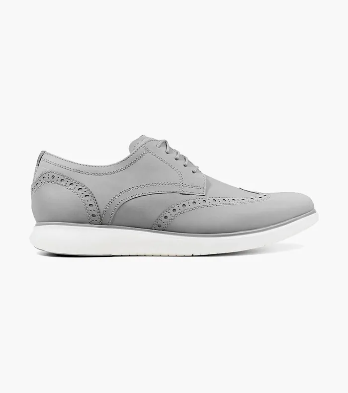 Fuel Reflect Iridescent Wingtip Oxford Silver Men Florsheim Dress Shoes