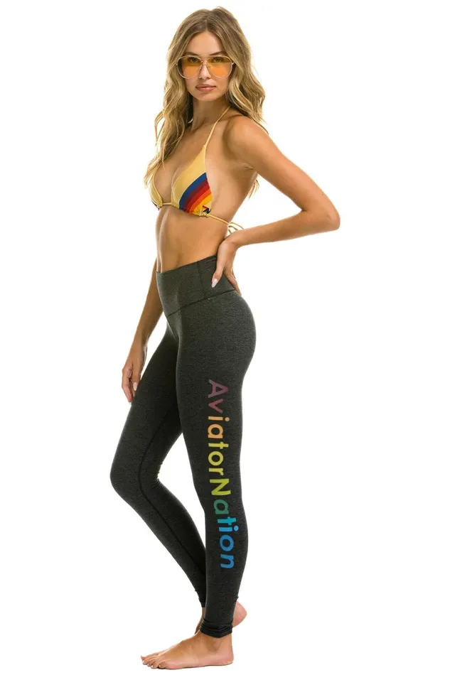 FULL LENGTH HIRISE AVIATOR NATION LEGGINGS 8211 CHARCOAL WomenMen Aviator Nation Activewear FULL LENGTH HIRISE AVIATOR NATION LEGGINGS 8211 CHARCOAL WomenMen Aviator Nation Activewear