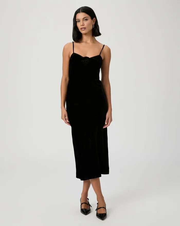 Gaia Dress 8211 Black Velvet Women PAIGE Dresses