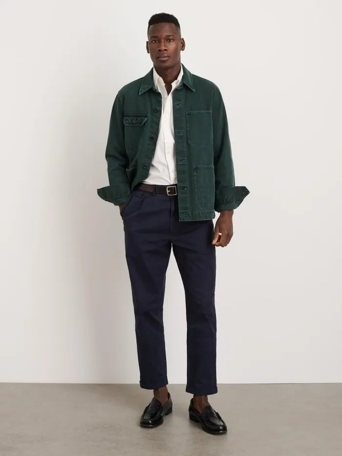 Garment Dyed Work Jacket In Recycled Denim Dark Spruce Men Alex Mill Jackets Coats