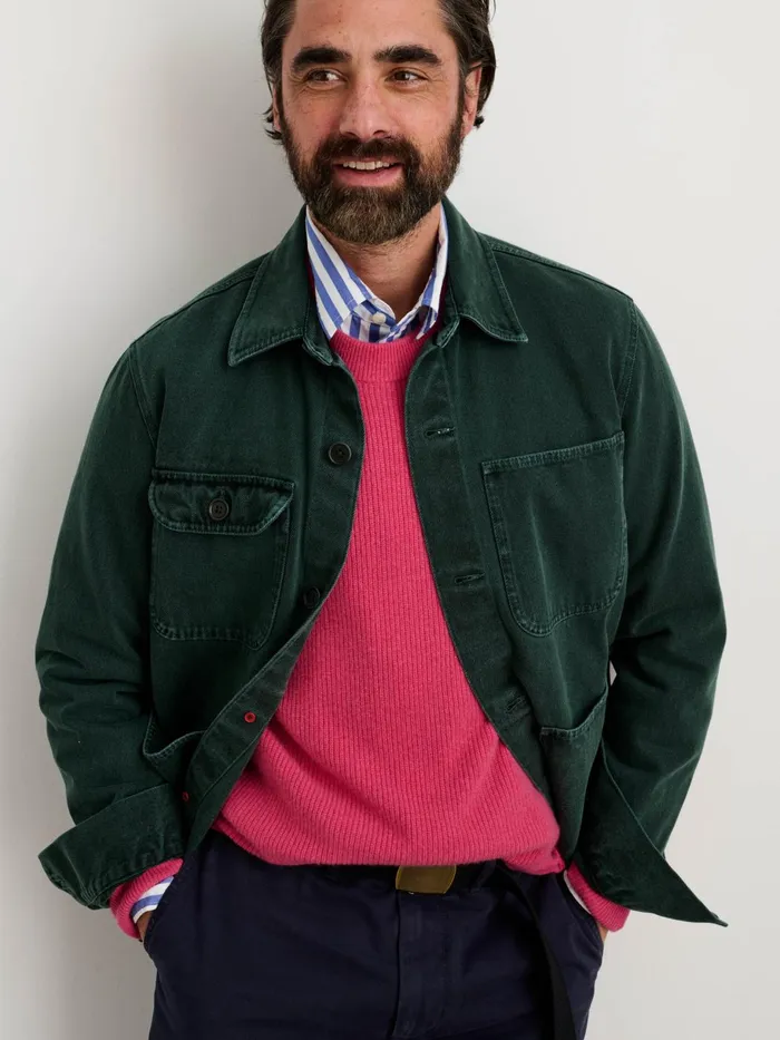 Garment Dyed Work Jacket In Recycled Denim Dark Spruce Men Alex Mill Jackets Coats