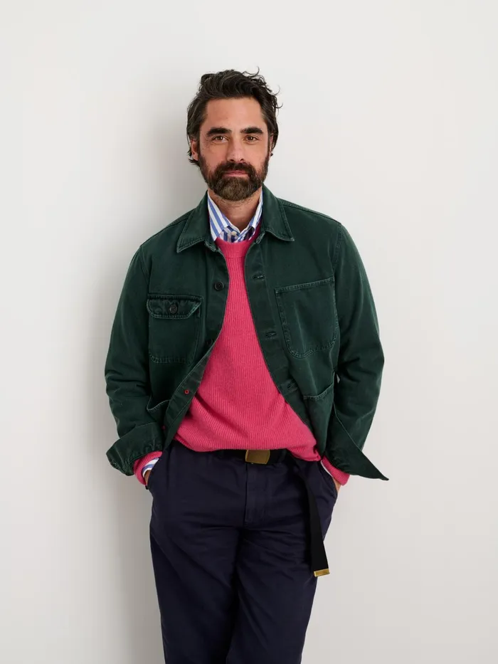 Garment Dyed Work Jacket In Recycled Denim Dark Spruce Men Alex Mill Jackets Coats