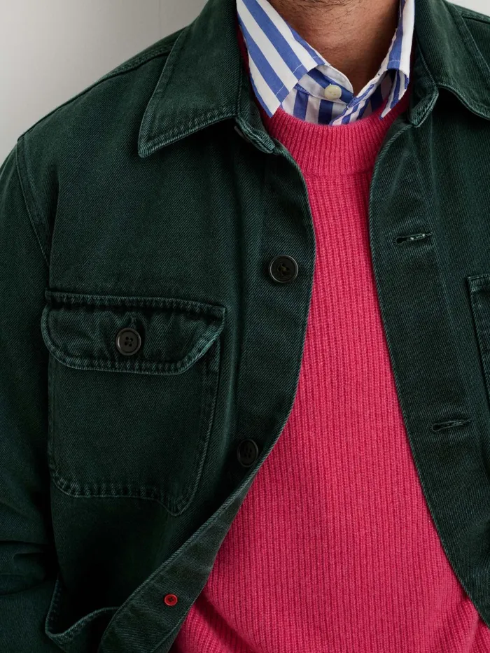 Garment Dyed Work Jacket In Recycled Denim Dark Spruce Men Alex Mill Jackets Coats