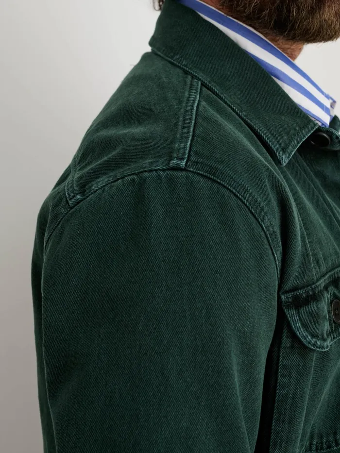 Garment Dyed Work Jacket In Recycled Denim Dark Spruce Men Alex Mill Jackets Coats