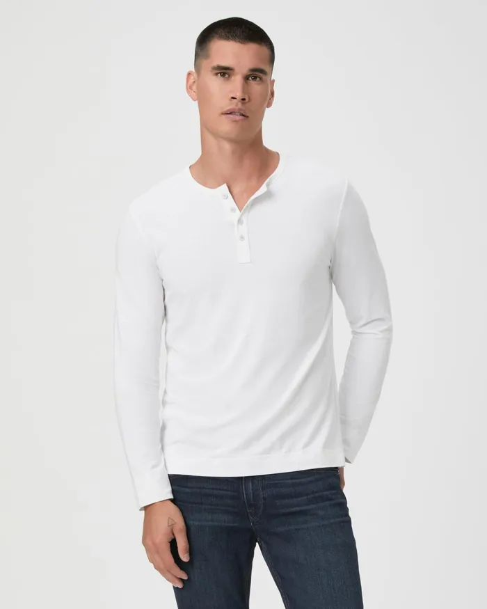 Garrett Henley Tee 8211 Fresh White Men PAIGE Tees