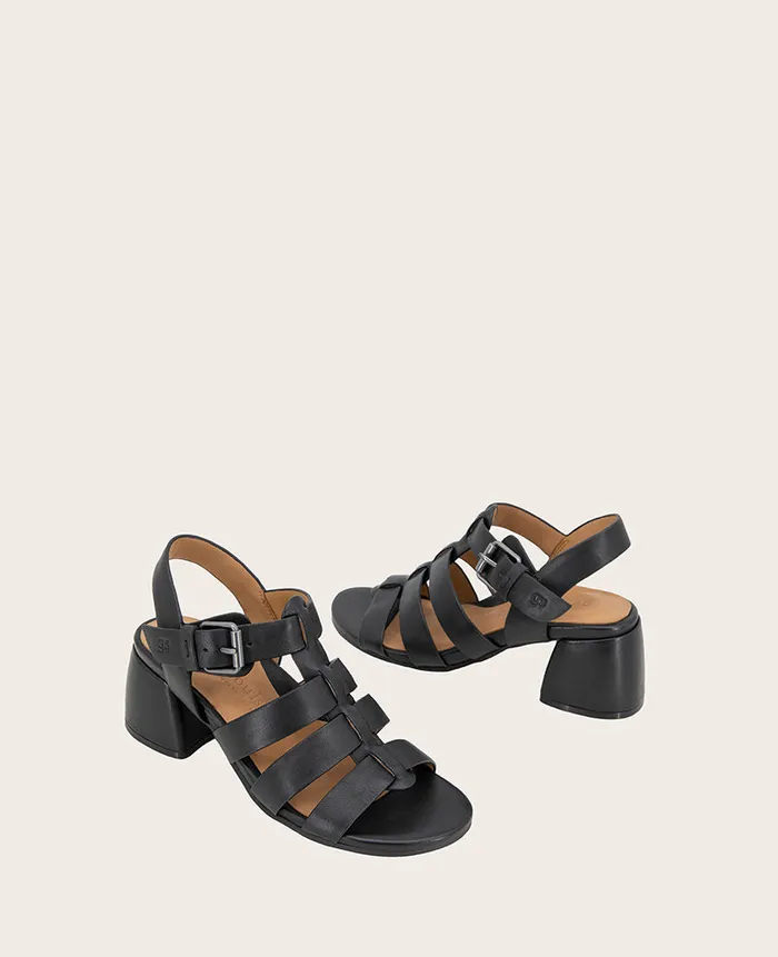 GENTLE SOULS 8211 Margarite Heel Sandal Black Leather Women Kenneth Cole Sandals and Wedges GENTLE SOULS 8211 Margarite Heel Sandal Black Leather Women Kenneth Cole Sandals and Wedges
