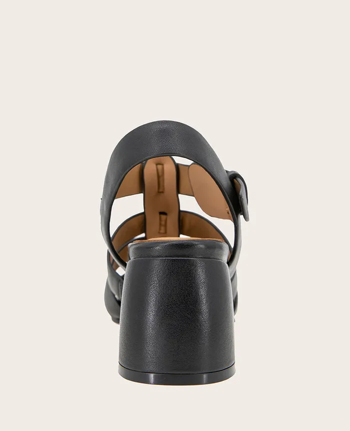 GENTLE SOULS 8211 Margarite Heel Sandal Black Leather Women Kenneth Cole Sandals and Wedges GENTLE SOULS 8211 Margarite Heel Sandal Black Leather Women Kenneth Cole Sandals and Wedges