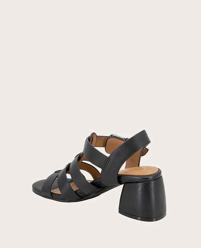 GENTLE SOULS 8211 Margarite Heel Sandal Black Leather Women Kenneth Cole Sandals and Wedges GENTLE SOULS 8211 Margarite Heel Sandal Black Leather Women Kenneth Cole Sandals and Wedges
