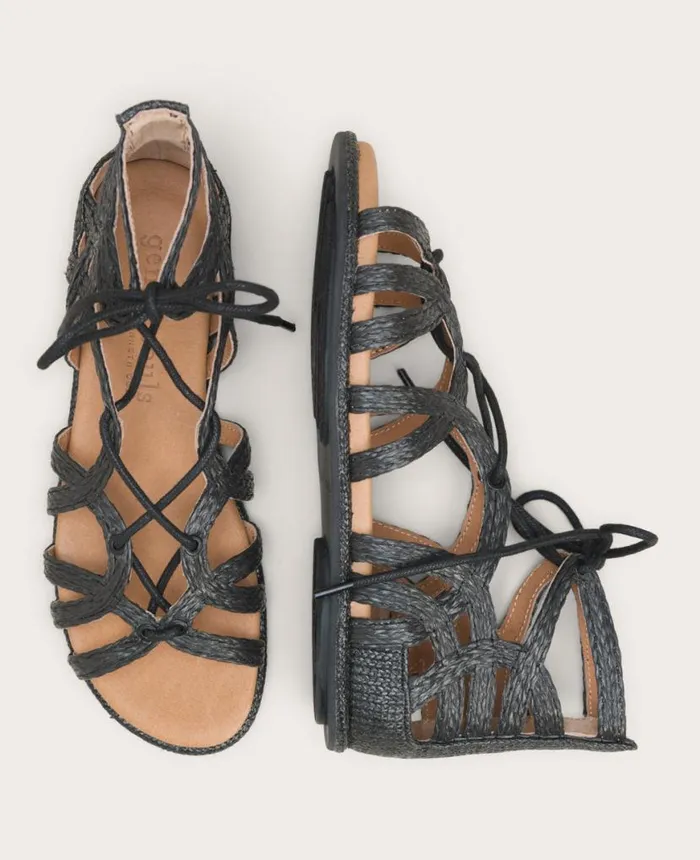 GENTLE SOULS Break My Heart Gladiator Sandal Black Raffia Women Kenneth Cole Sandals and Wedges GENTLE SOULS Break My Heart Gladiator Sandal Black Raffia Women Kenneth Cole Sandals and Wedges