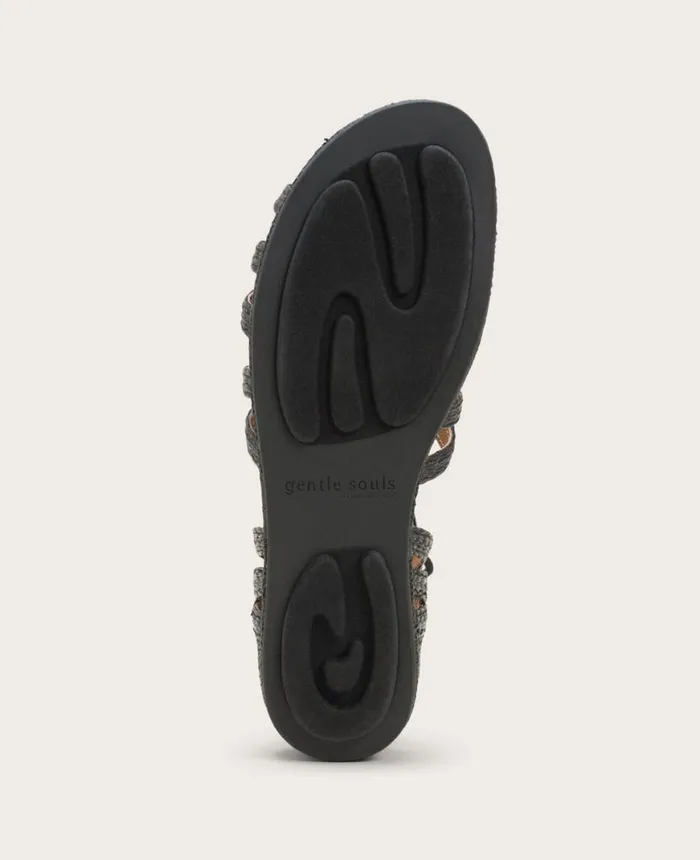 GENTLE SOULS Break My Heart Gladiator Sandal Black Raffia Women Kenneth Cole Sandals and Wedges GENTLE SOULS Break My Heart Gladiator Sandal Black Raffia Women Kenneth Cole Sandals and Wedges