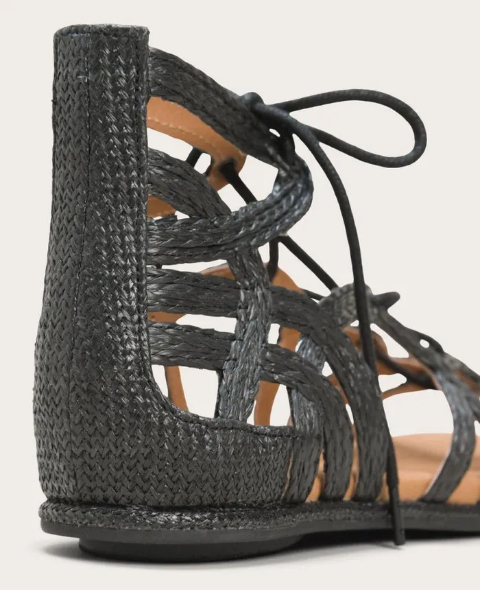 GENTLE SOULS Break My Heart Gladiator Sandal Black Raffia Women Kenneth Cole Sandals and Wedges GENTLE SOULS Break My Heart Gladiator Sandal Black Raffia Women Kenneth Cole Sandals and Wedges