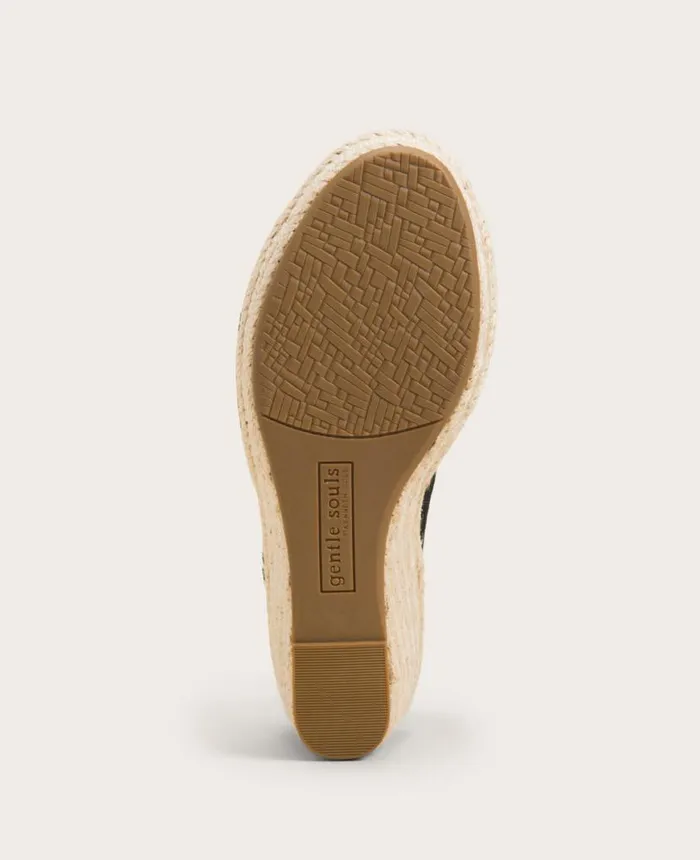 GENTLE SOULS Cody Suede Esparille Wedge Black Women Kenneth Cole Sandals and Wedges GENTLE SOULS Cody Suede Esparille Wedge Black Women Kenneth Cole Sandals and Wedges