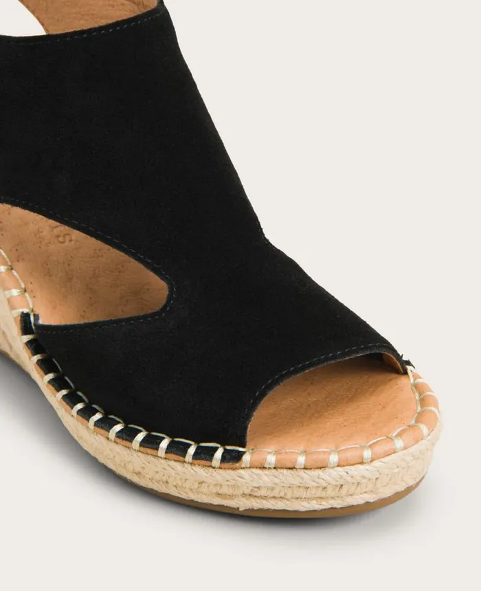 GENTLE SOULS Cody Suede Esparille Wedge Black Women Kenneth Cole Sandals and Wedges GENTLE SOULS Cody Suede Esparille Wedge Black Women Kenneth Cole Sandals and Wedges
