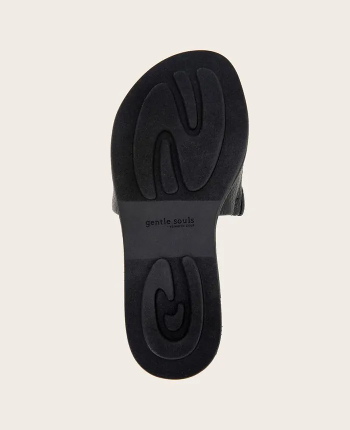 GENTLE SOULS Lucy Sandal Black Leather Women Kenneth Cole Sandals and Wedges GENTLE SOULS Lucy Sandal Black Leather Women Kenneth Cole Sandals and Wedges