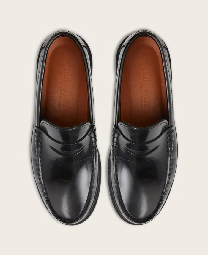 GENTLE SOULS Myles Leather Penny Loafer Black Men Kenneth Cole Loafers GENTLE SOULS Myles Leather Penny Loafer Black Men Kenneth Cole Loafers