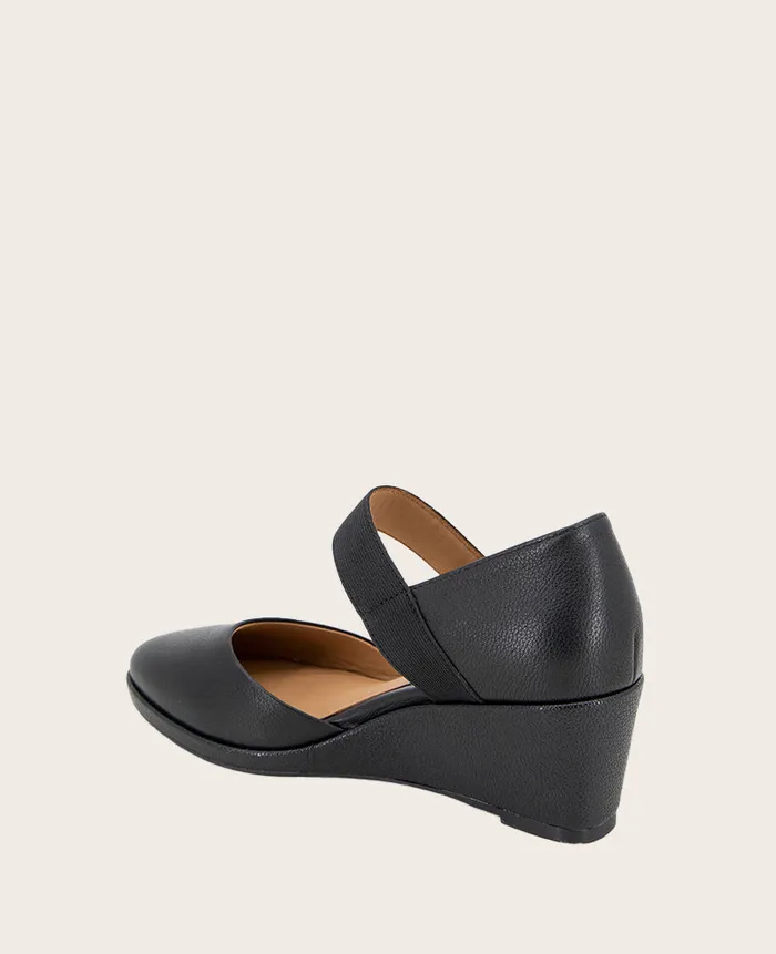 GENTLE SOULS Oriana Leather Wedge Black Leather Women Kenneth Cole Sandals and Wedges GENTLE SOULS Oriana Leather Wedge Black Leather Women Kenneth Cole Sandals and Wedges
