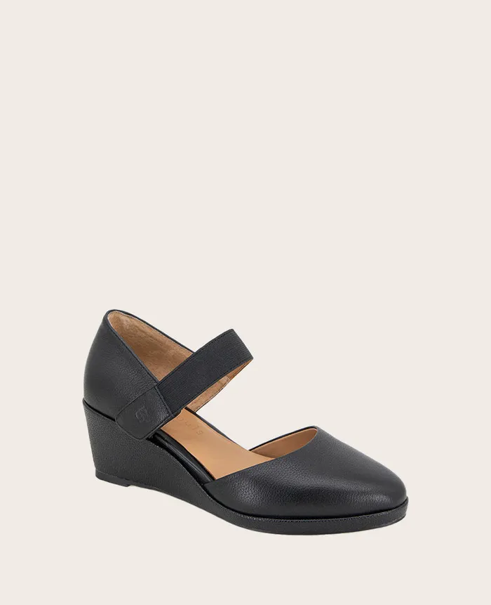 GENTLE SOULS Oriana Leather Wedge Black Leather Women Kenneth Cole Sandals and Wedges GENTLE SOULS Oriana Leather Wedge Black Leather Women Kenneth Cole Sandals and Wedges