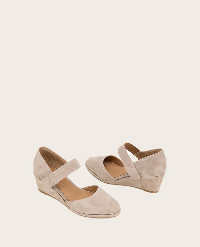 GENTLE SOULS Oriana Suede Wedge Mushroom Suede Women Kenneth Cole Sandals and Wedges GENTLE SOULS Oriana Suede Wedge Mushroom Suede Women Kenneth Cole Sandals and Wedges
