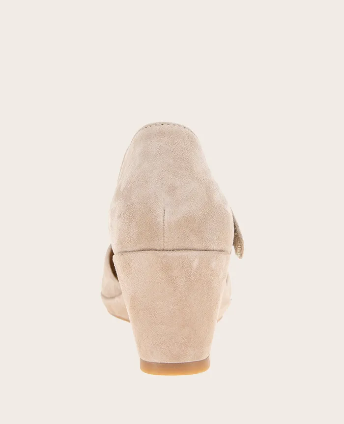 GENTLE SOULS Oriana Suede Wedge Mushroom Suede Women Kenneth Cole Sandals and Wedges GENTLE SOULS Oriana Suede Wedge Mushroom Suede Women Kenneth Cole Sandals and Wedges