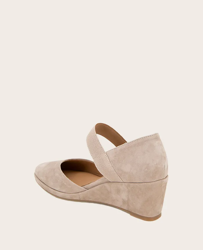 GENTLE SOULS Oriana Suede Wedge Mushroom Suede Women Kenneth Cole Sandals and Wedges GENTLE SOULS Oriana Suede Wedge Mushroom Suede Women Kenneth Cole Sandals and Wedges