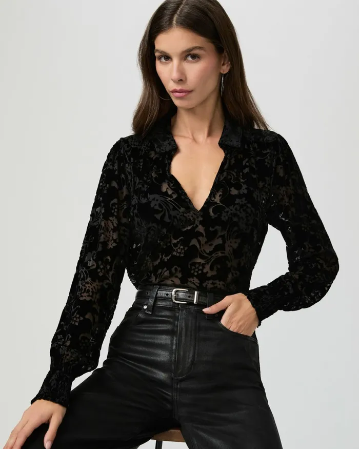 Ginerva Blouse 8211 Black Velvet Women PAIGE Tops and Blouses