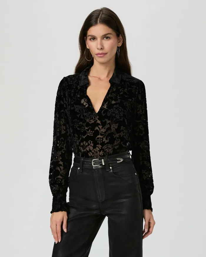 Ginerva Blouse 8211 Black Velvet Women PAIGE Tops and Blouses Ginerva Blouse 8211 Black Velvet Women PAIGE Tops and Blouses