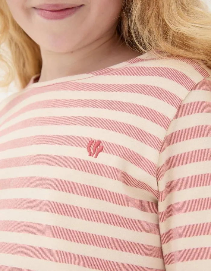 Girls Tops and TShirts FatFace Fine Stripe Jersey T Shirt Natural
