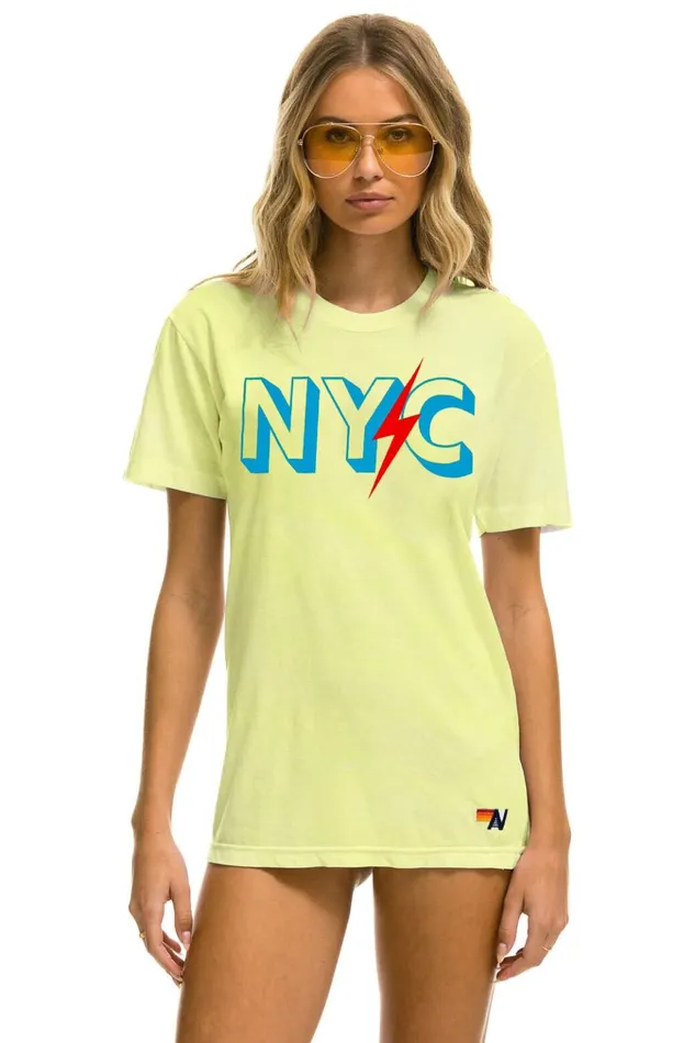 GOV BALL 2024 UNISEX CREW TEE 8211 NEON YELLOW Women Aviator Nation Tees