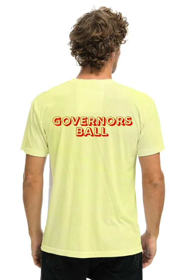 GOV BALL 2024 UNISEX CREW TEE 8211 NEON YELLOW Women Aviator Nation Tees