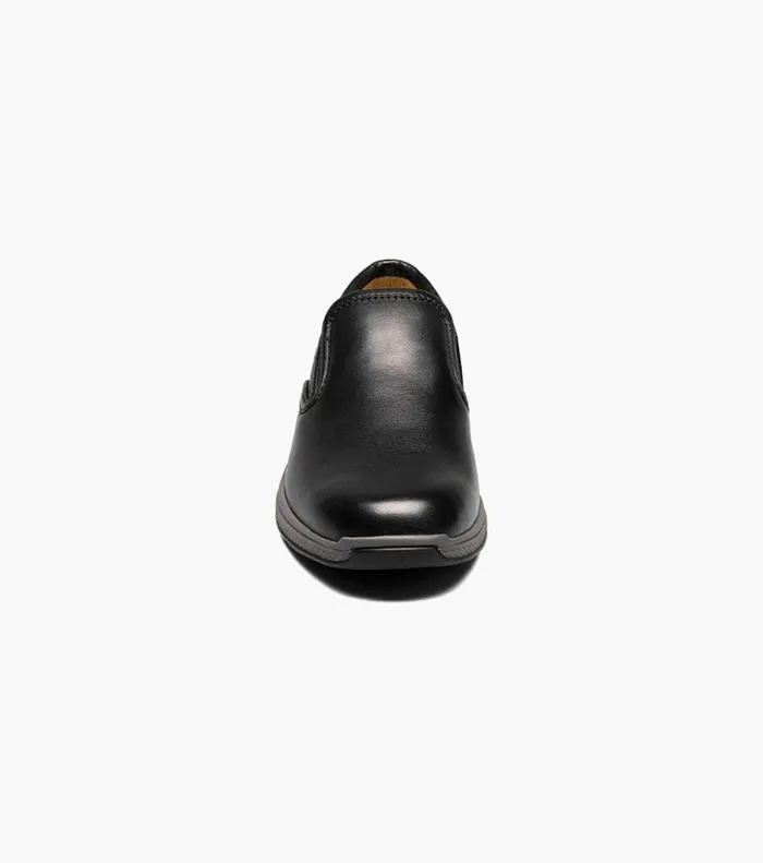 Great Lakes Jr Boys Plain Toe Slip On Black Kids Florsheim Casual Shoes