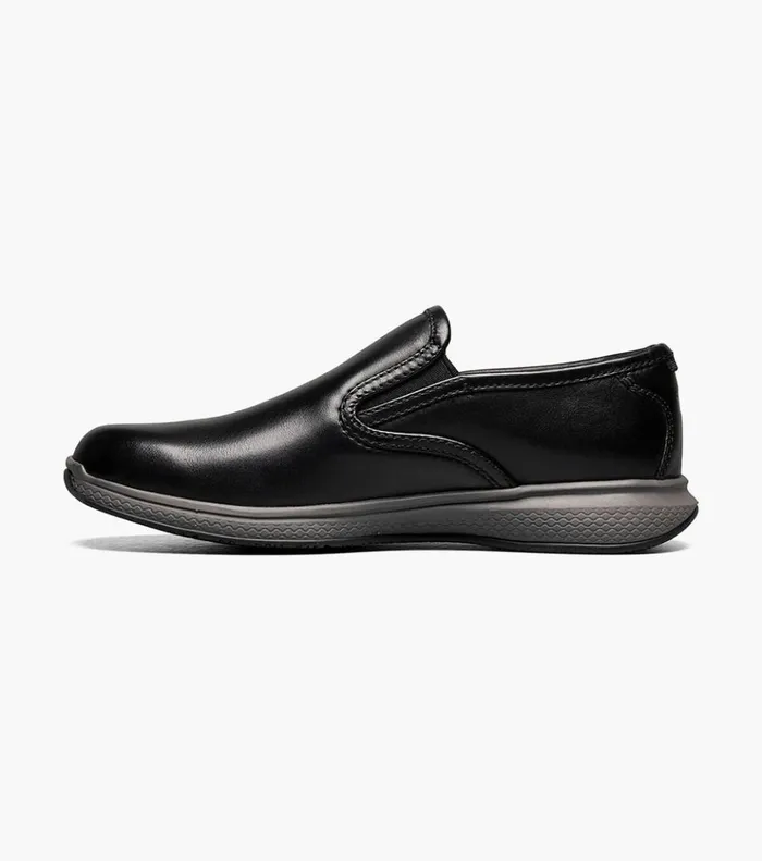 Great Lakes Jr Boys Plain Toe Slip On Black Kids Florsheim Casual Shoes