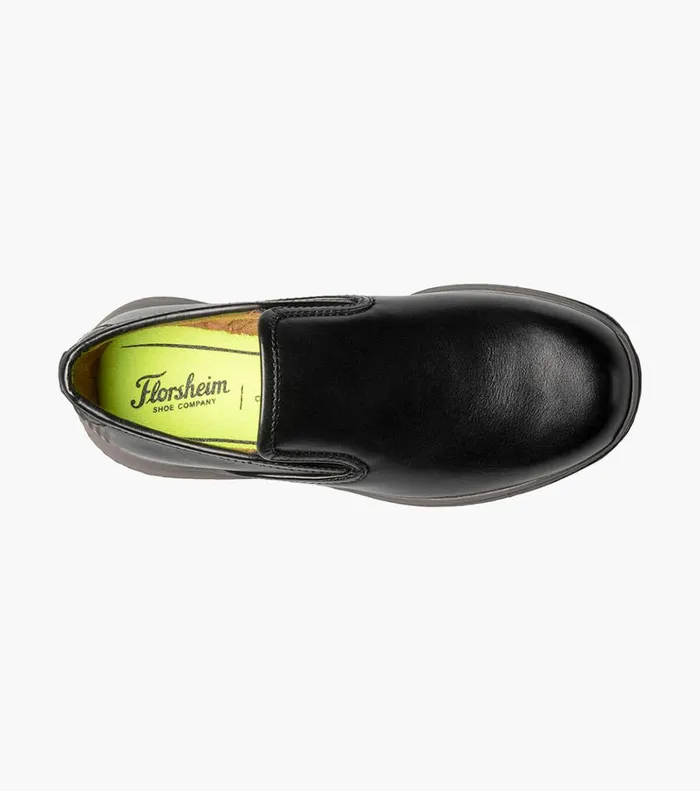 Great Lakes Jr Boys Plain Toe Slip On Black Kids Florsheim Casual Shoes
