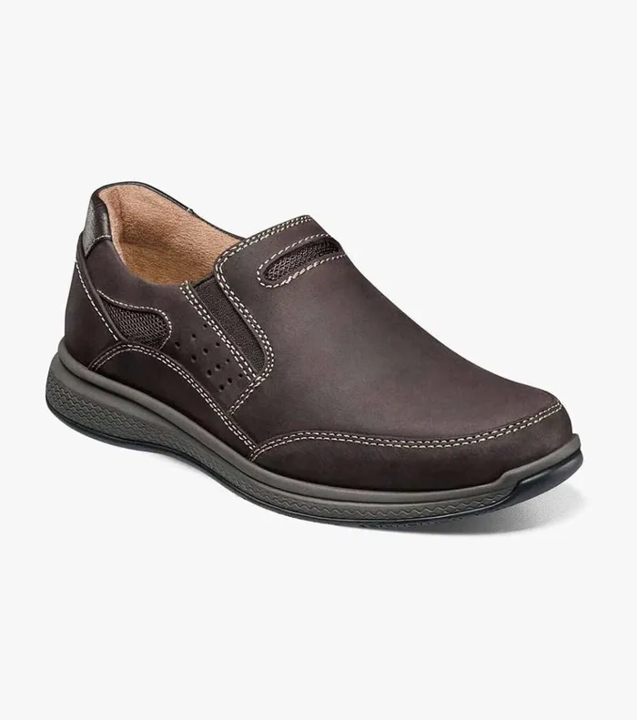 Great Lakes Jr Boys Sport Slip On Brown Ch Kids Florsheim Casual Shoes
