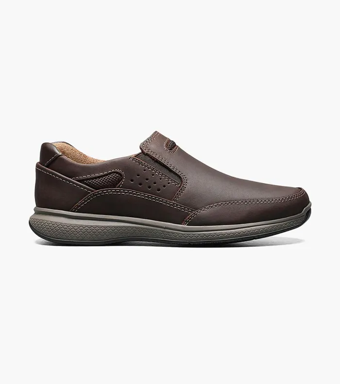 Great Lakes Jr Boys Sport Slip On Brown Ch Kids Florsheim Casual Shoes